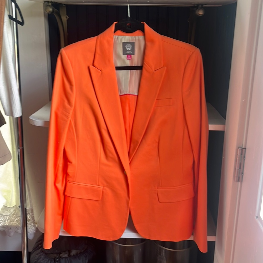 Beautiful Vince Camuto size 10 orange jacket with gold buttons!  Originally $300